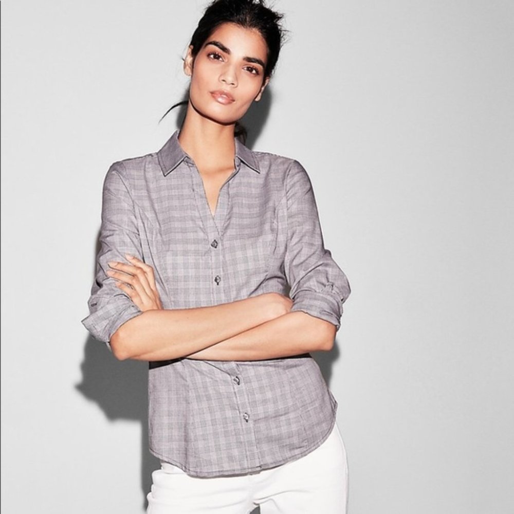 Gray Original Fit‎ Small Dot Print Essential Shirt